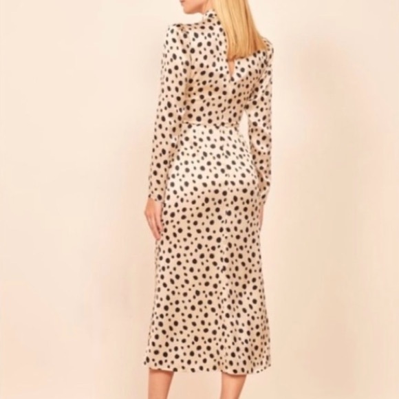 Reformation • Carmelina Silk Dress in Ink Blot - Picture 2 of 16